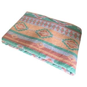 Vintage Native Print Pastel Colored Blanket